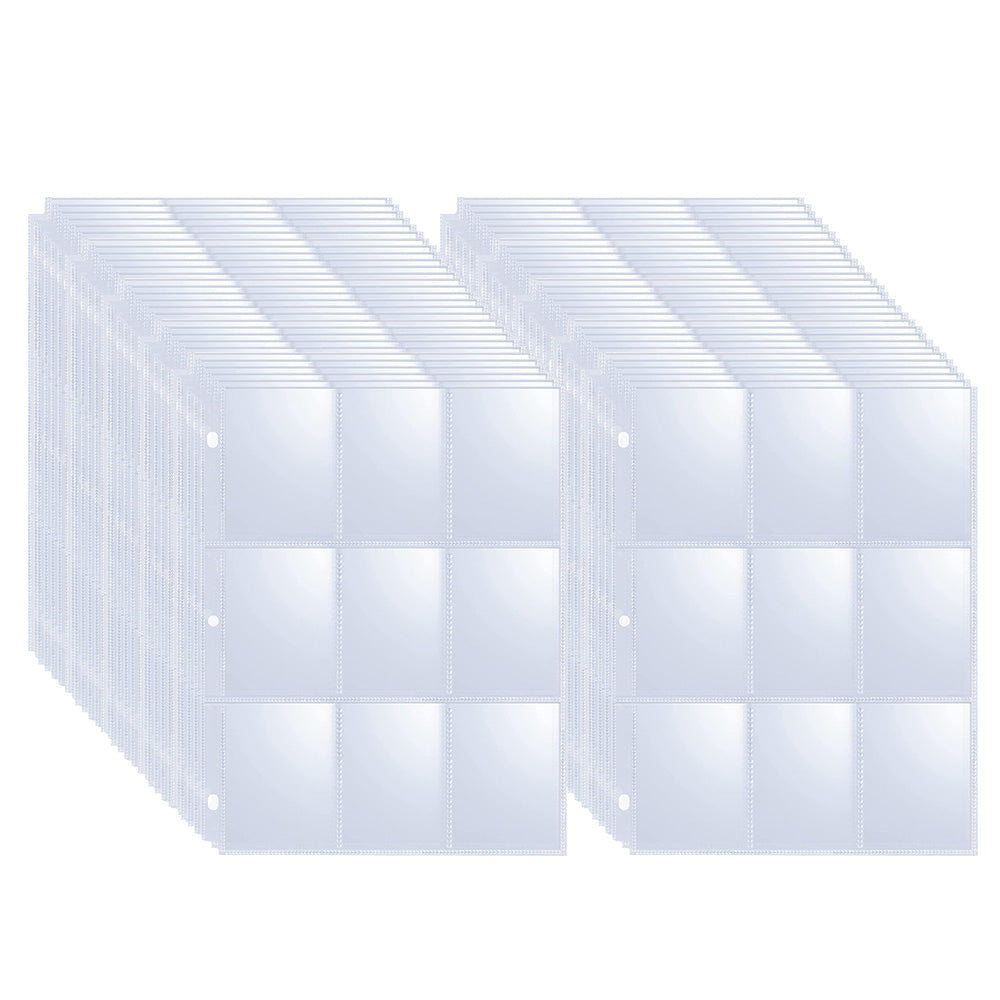 50 100Pcs 9 Grids Album Baseball Holder Sheets Double Side for Card Sleeves Photos