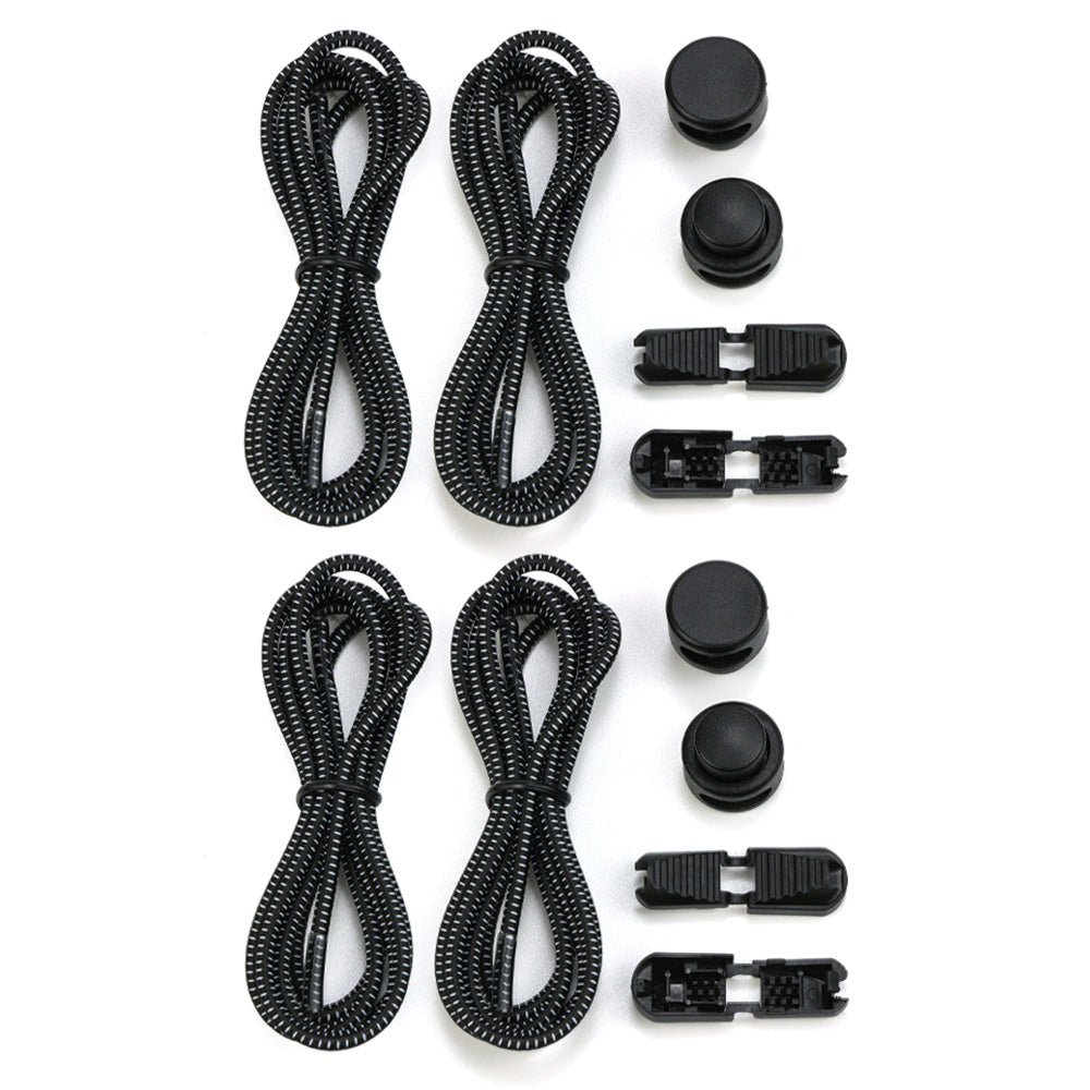 2 Pairs Elastic No Tie Shoelaces with Spring Lock for Adults and Seniors Easy On and Off