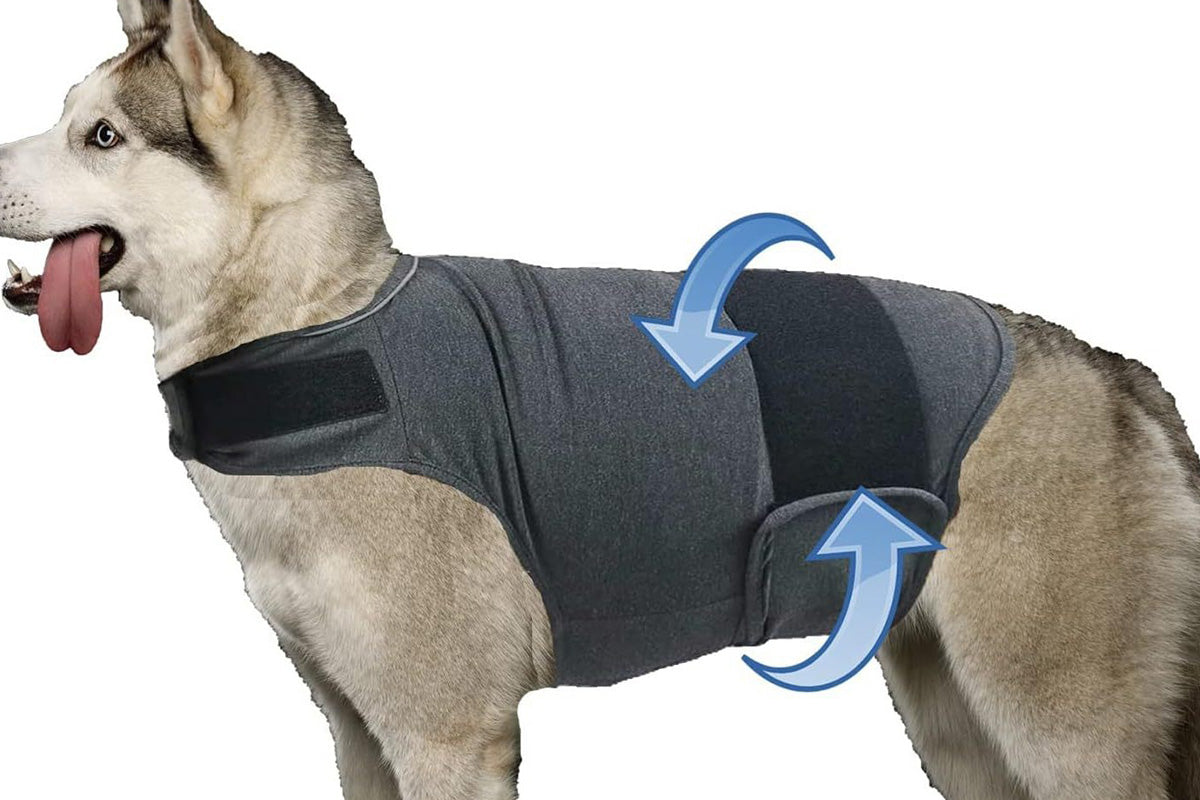 Pet Anxiety Relief Vest Dog Adjustable Calming Wrap for Thunderstorms Travel