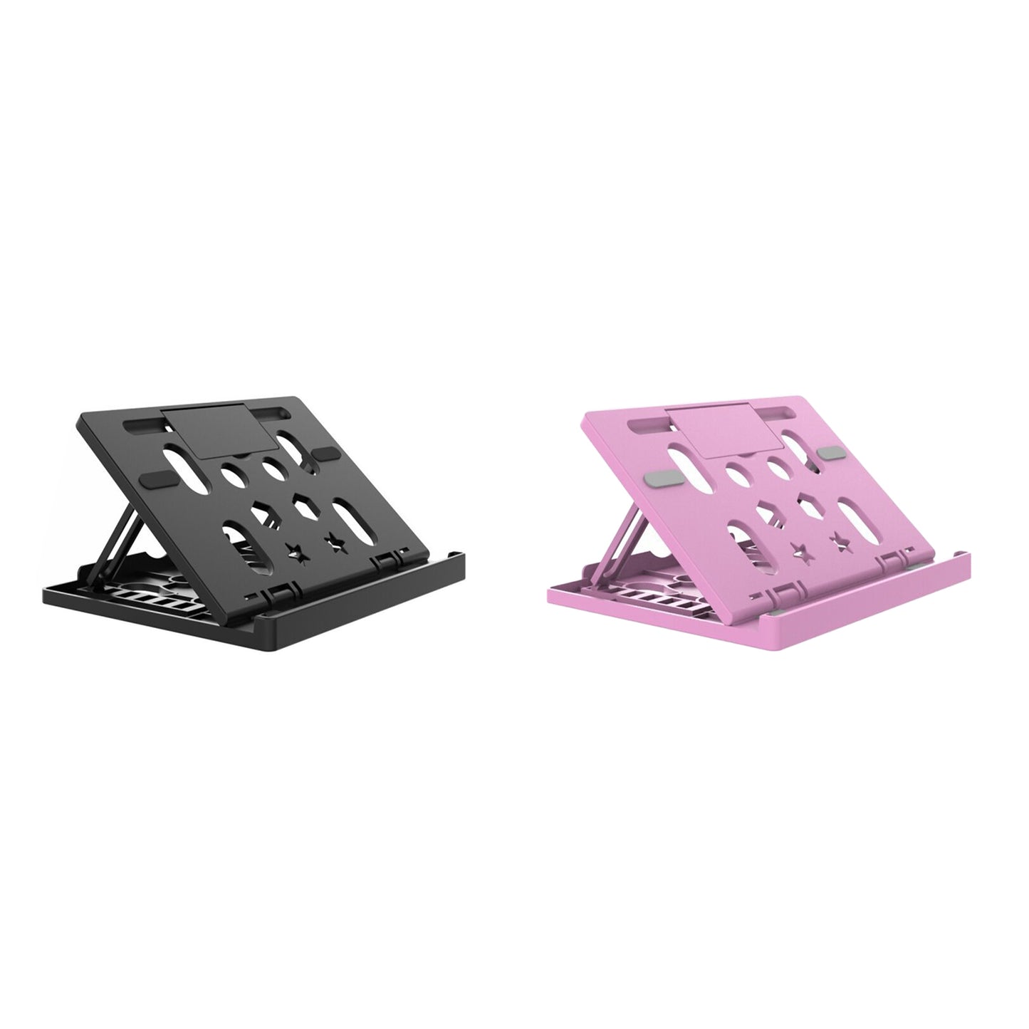 2Pcs Ergonomic Laptop Stand Notebook Tablet Holder-Black and Pink