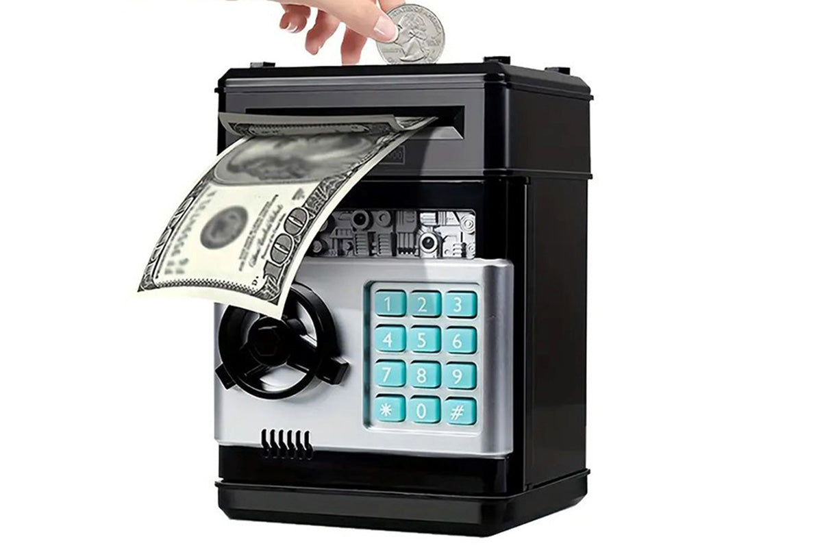Electronic ATM Piggy Bank with Password Lock Money Coin Saving Box Toys