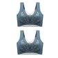2Pcs Full Cup Lace Push-Up Seamless Bra