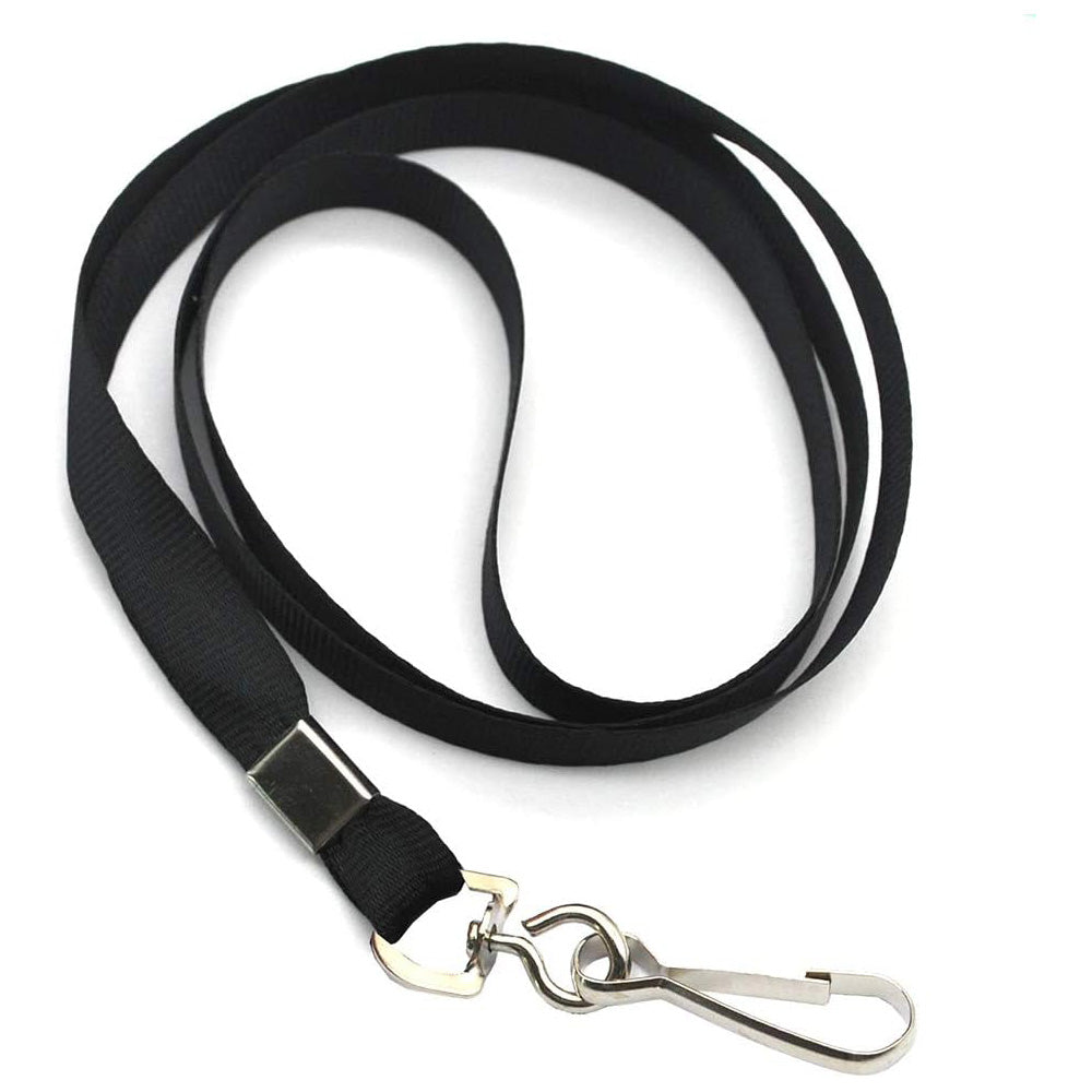 50 Flat Polyester ID Badge Lanyards with 360 Degree Swivel Hooks