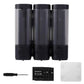 No-Drill Wall-Mounted Triple Soap Dispenser for Bathroom Shampoo Conditioner & Body Wash