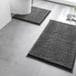 2 Piece Absorbent Bathroom Mat and U Shape Toilet Rug Set