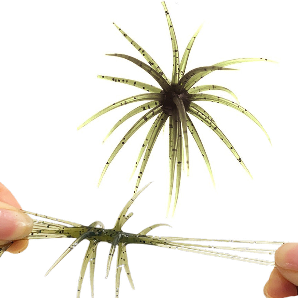 2 PCS Lifelike Floating Sea Urchin Soft Bait with Glitter Tentacle Creature Lure for Fishing