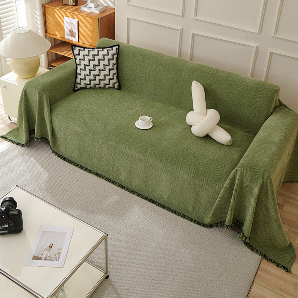 Sofa Throw Rug Cover Large Blanket for Couch Furniture Protector-Green