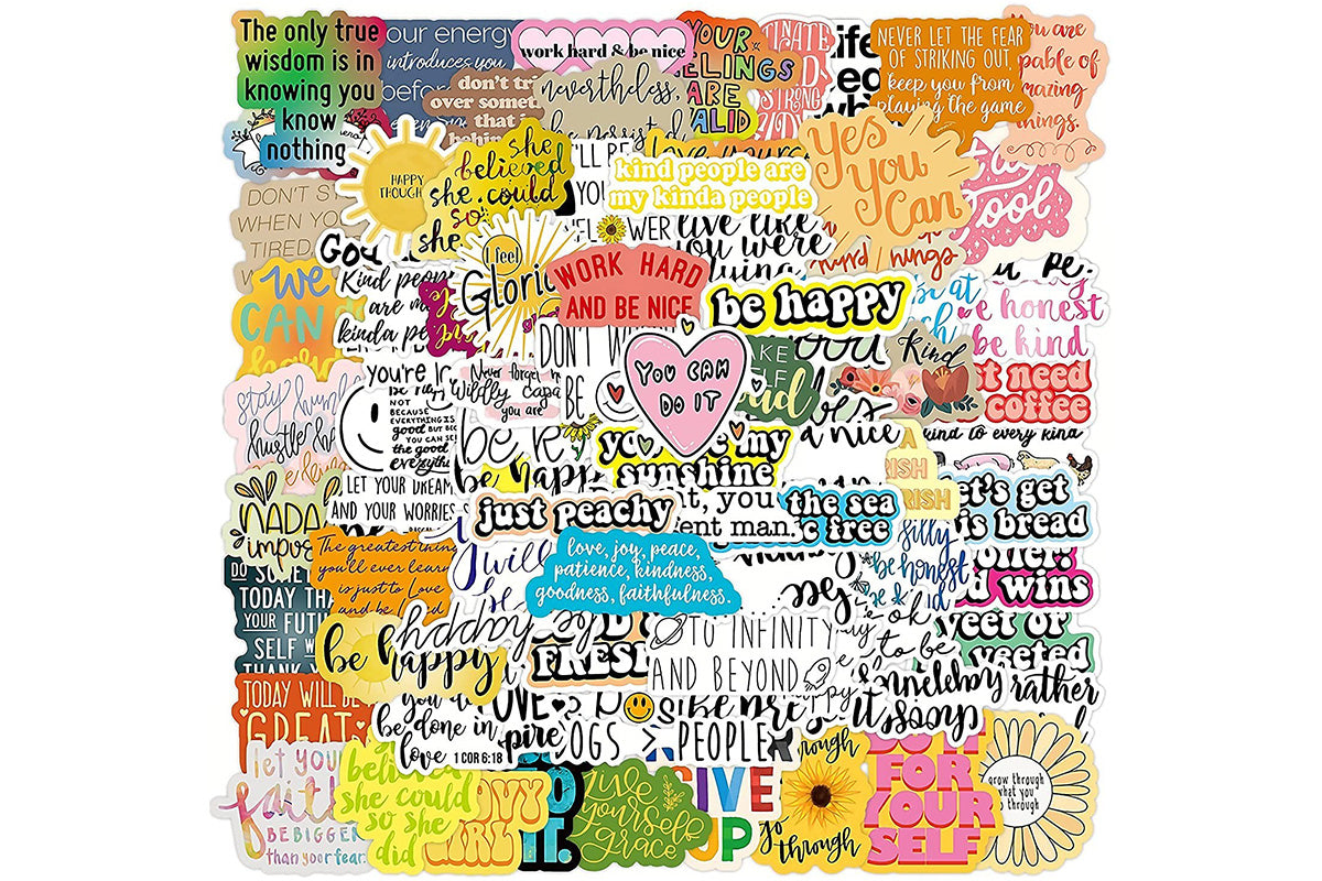 100pcs Motivational Stickers Pack Positive Quote Scarpbooking Laptop Cars