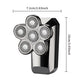 5-in-1 Electric 6D Rotary Shaver Hair Trimmer Cordless Water-resistant Barber