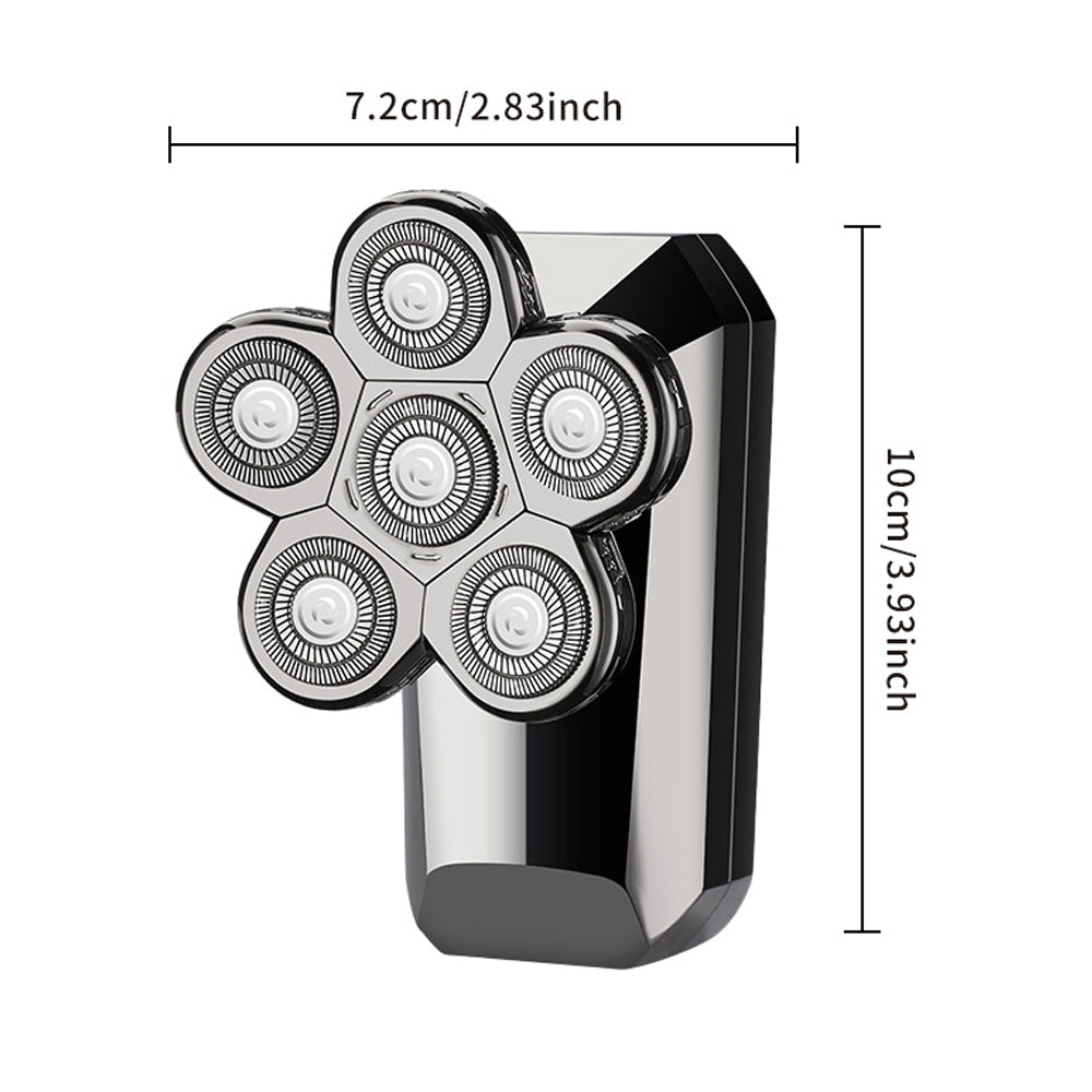 5-in-1 Electric 6D Rotary Shaver Hair Trimmer Cordless Water-resistant Barber