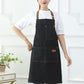 Denim Apron with 3 Pockets Unisex Jean Apron Adjustable Bib Apron for Work Kitchen Cooking