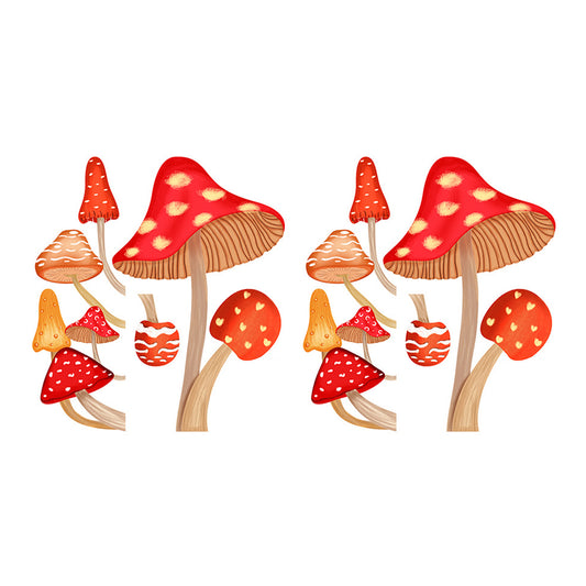 2Pcs Glow in The Dark Mushroom Wall Sticker