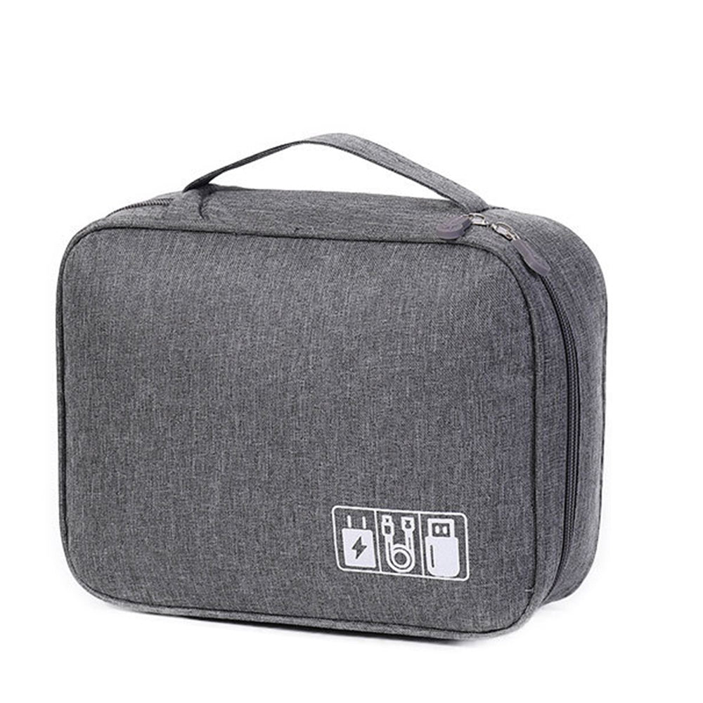 Large Digital Electronics Travel Organizer Bag with Adjustable Dividers