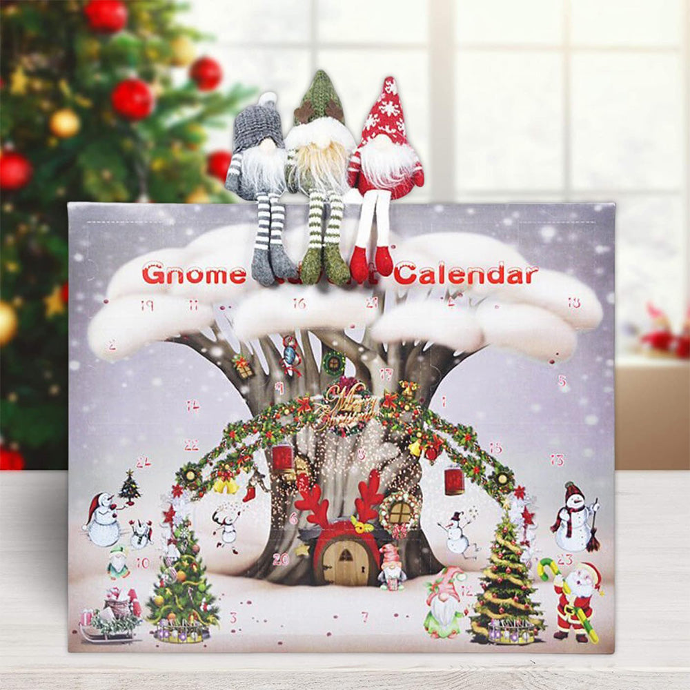 24 Days Christmas 3D Statues Advent Calendar with Gnome Plush Toy