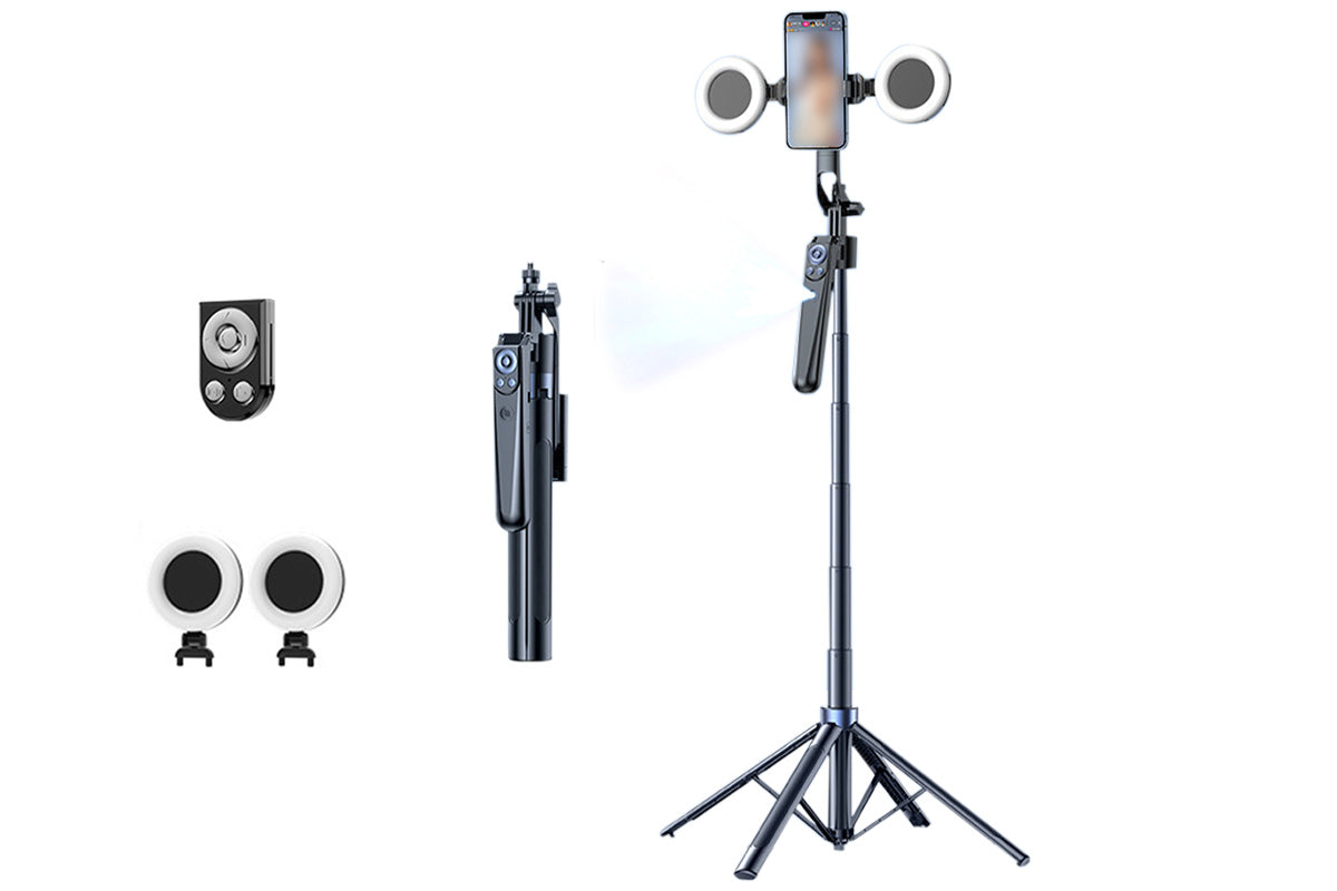 1.8M Auto Face Tracking Selfie Stick Tripod for Phone Fill Light Remote