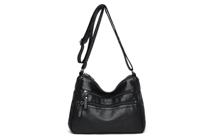 Women's Two-Layer PU Leather Crossbody Bag Shoulder Bag