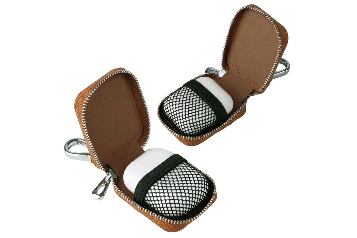 Earphone Holder Zipper Storage Pouch Protective Bag with Keychain for AirPods