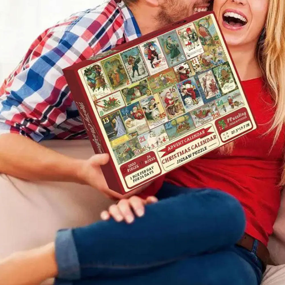 Christmas Advent Calendar Puzzle 1000 Piece Advent Calendar 24 Days Countdown Puzzles Toy