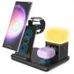 6 in 1 Charging Station with Alarm Clock Night Light for iPhone 16 15 Samsung S25 S24