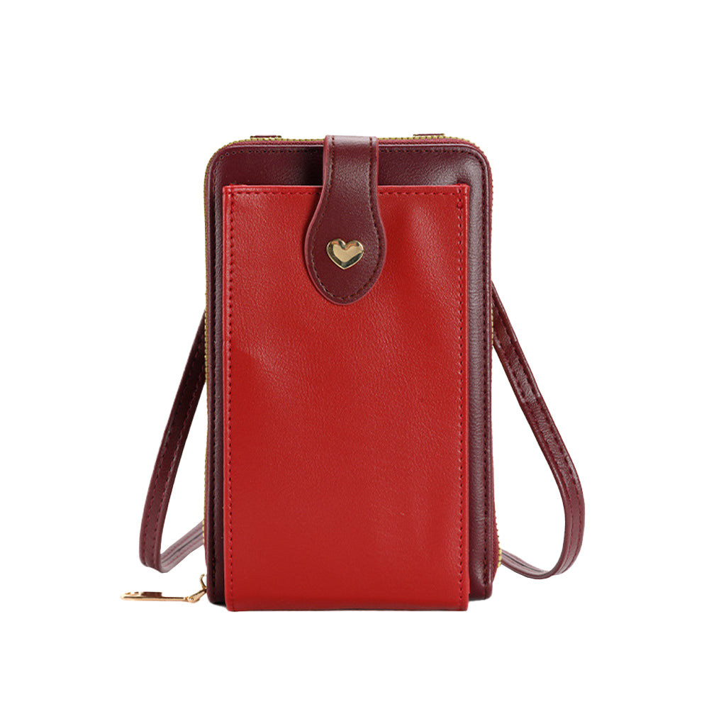 PU Leather Small Crossbody Bag Cell Phone Purse with Belt Buckle