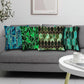 Set of 4 Geometric Green and Blue Square Cushion Covers Throw Pillow Cases for Home Decoration