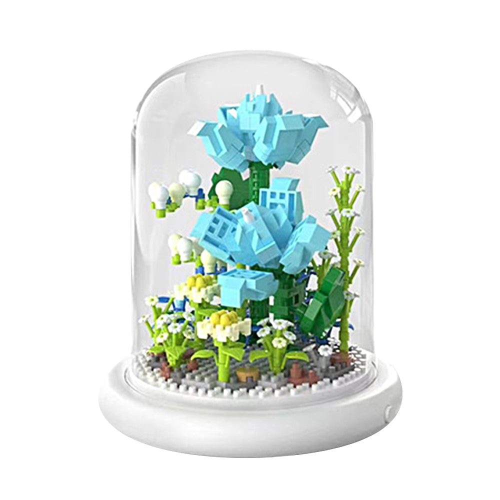 Light-Up Flower Building Blocks Kits with Dust Cover