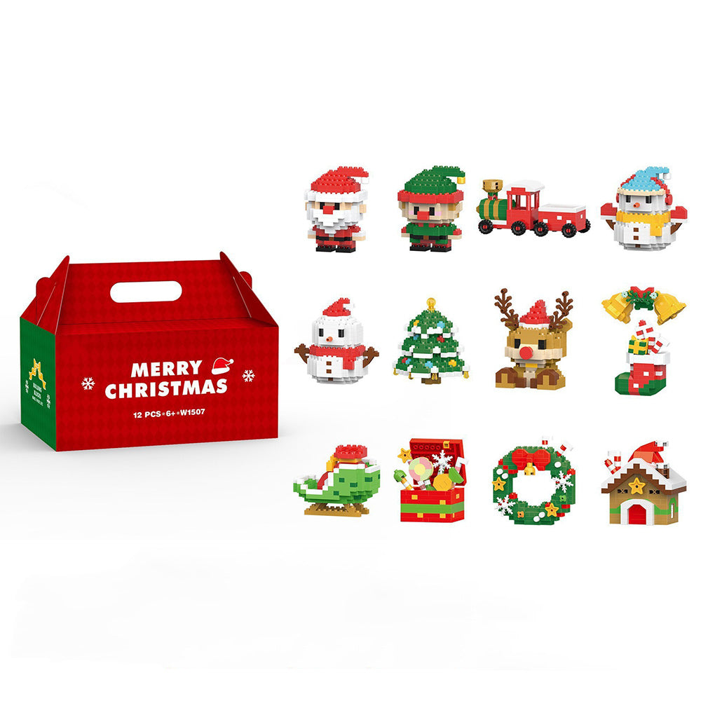 Christmas Building Blocks Set Xmas Building Figures DIY Stocking Stuffers