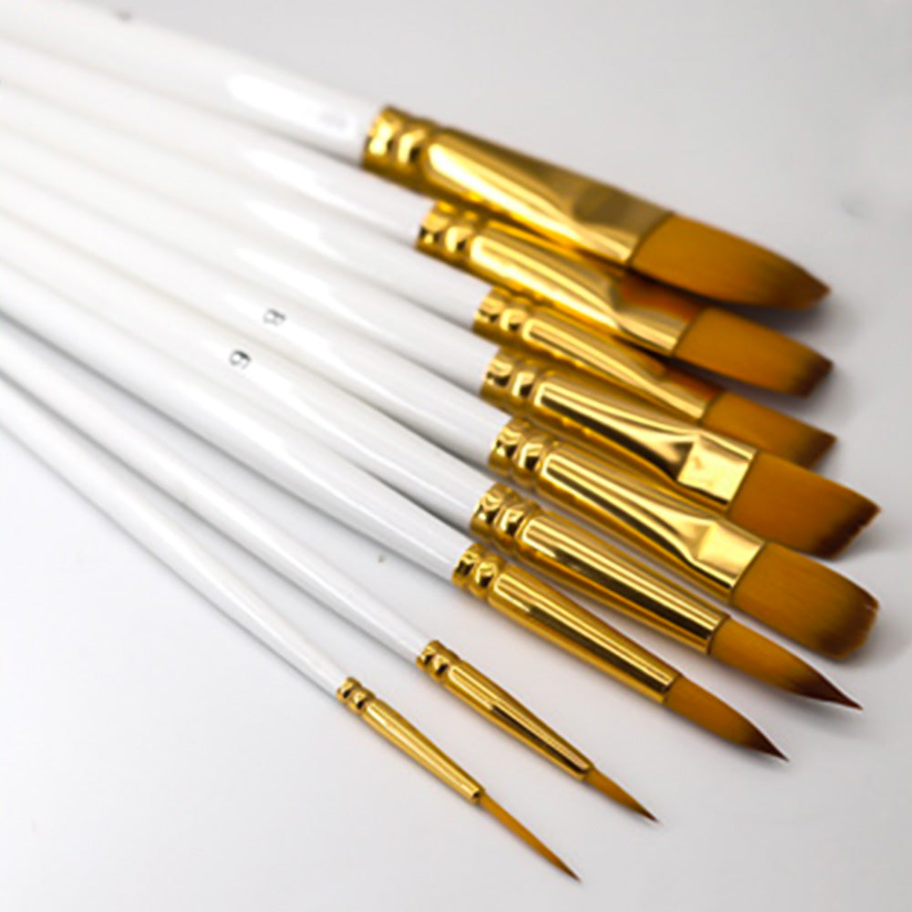 15Pcs Artist Watercolour Oil Paint Brushes Set with Sponge and Scraper
