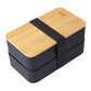 Bento Box 2 Layer Stackable Leak-Proof Japanese Lunch Box with Spoon Fork
