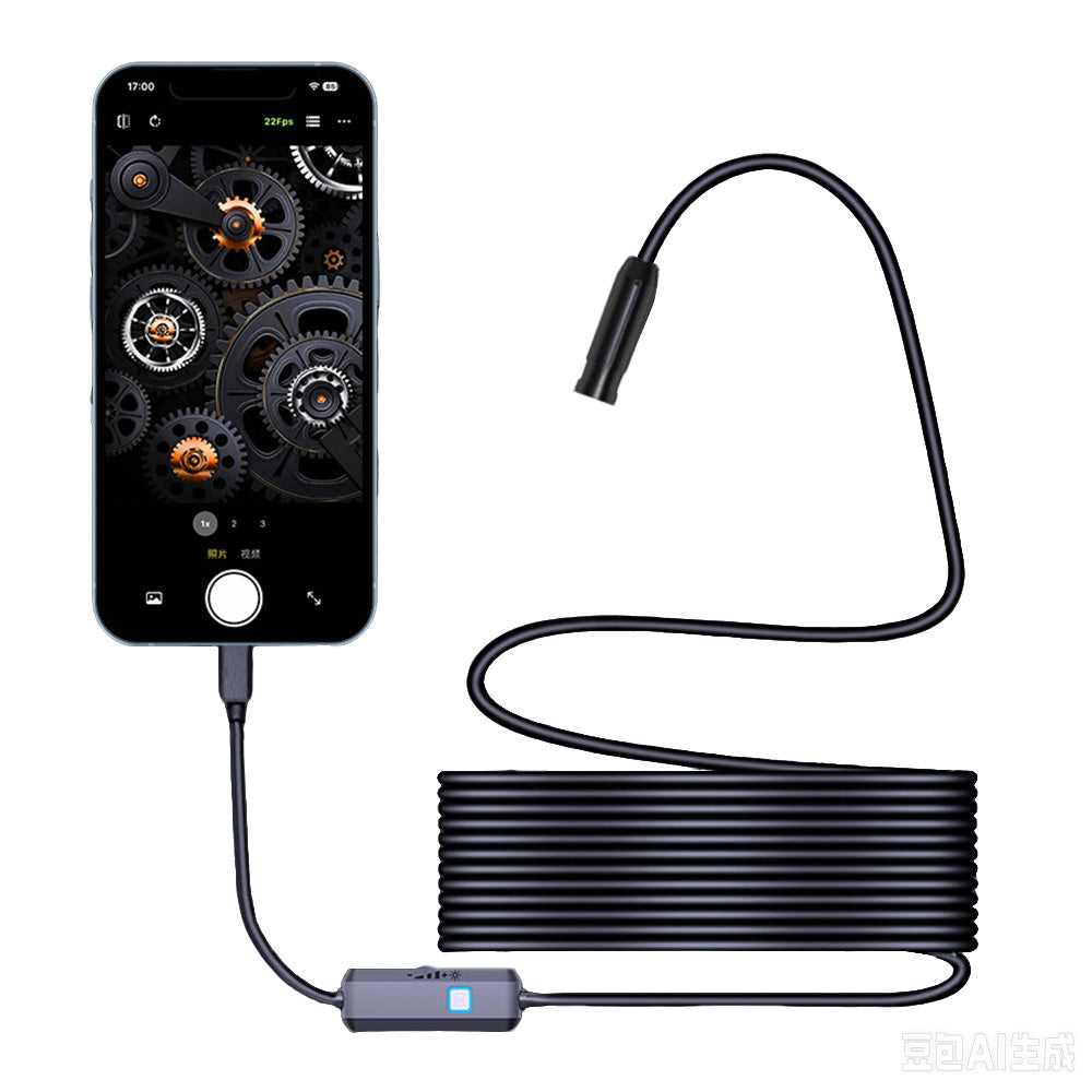 8mm 640x480 USB Type C Inspection Camera with 8 LED Lights