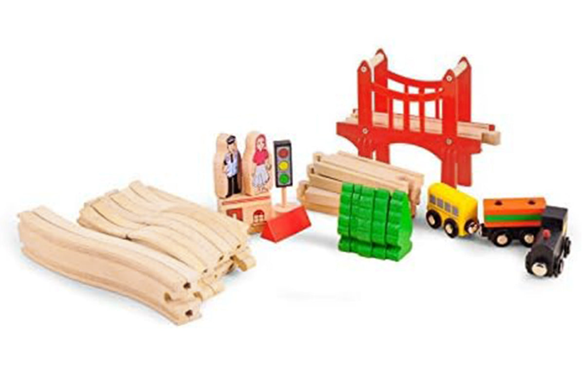 Wooden Train Set Wooden Tracks Expandable Changeable for 6 Years Old Girls Boys