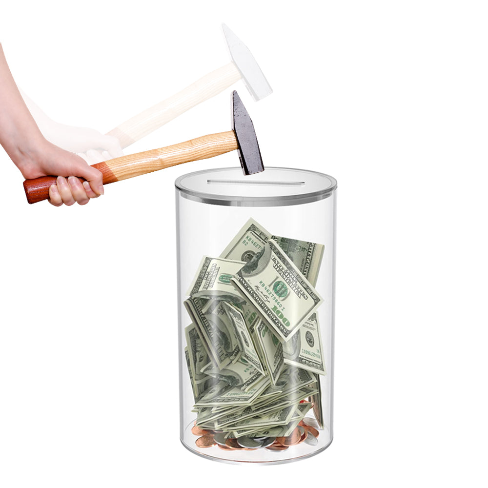 Acrylic Rounded Money Saving Jar Openable Savings Bank