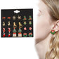 12 Pairs Christmas Earrings Set Festive Stud Earrings