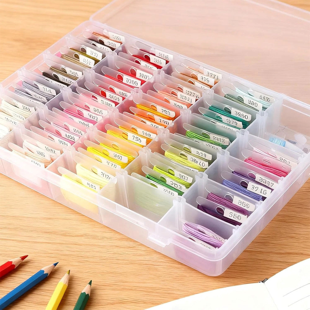 Embroidery Thread Organiser Set with 1 Winder 100 Bobbins Compact Thread Storage Box for Sewing Storage