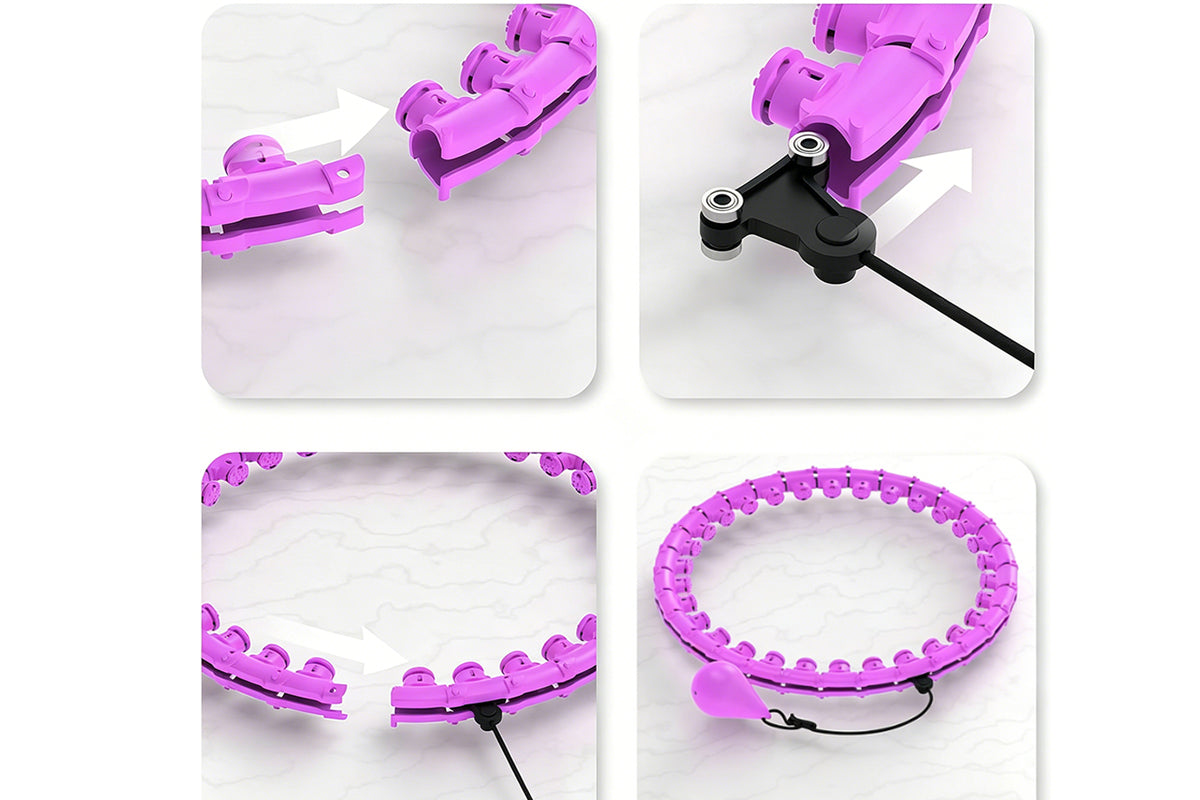 32 Section Detachable Weighted Hula Hoop Adjustable 26 to 58 Inches