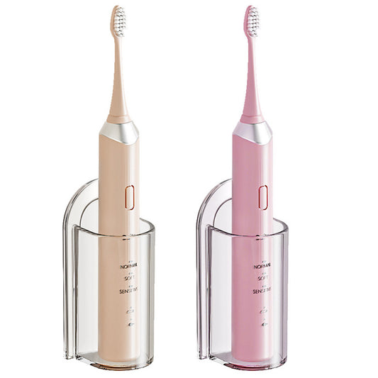 2Pcs Clear Wall-Mounted No-Drill Electric Toothbrush Holders