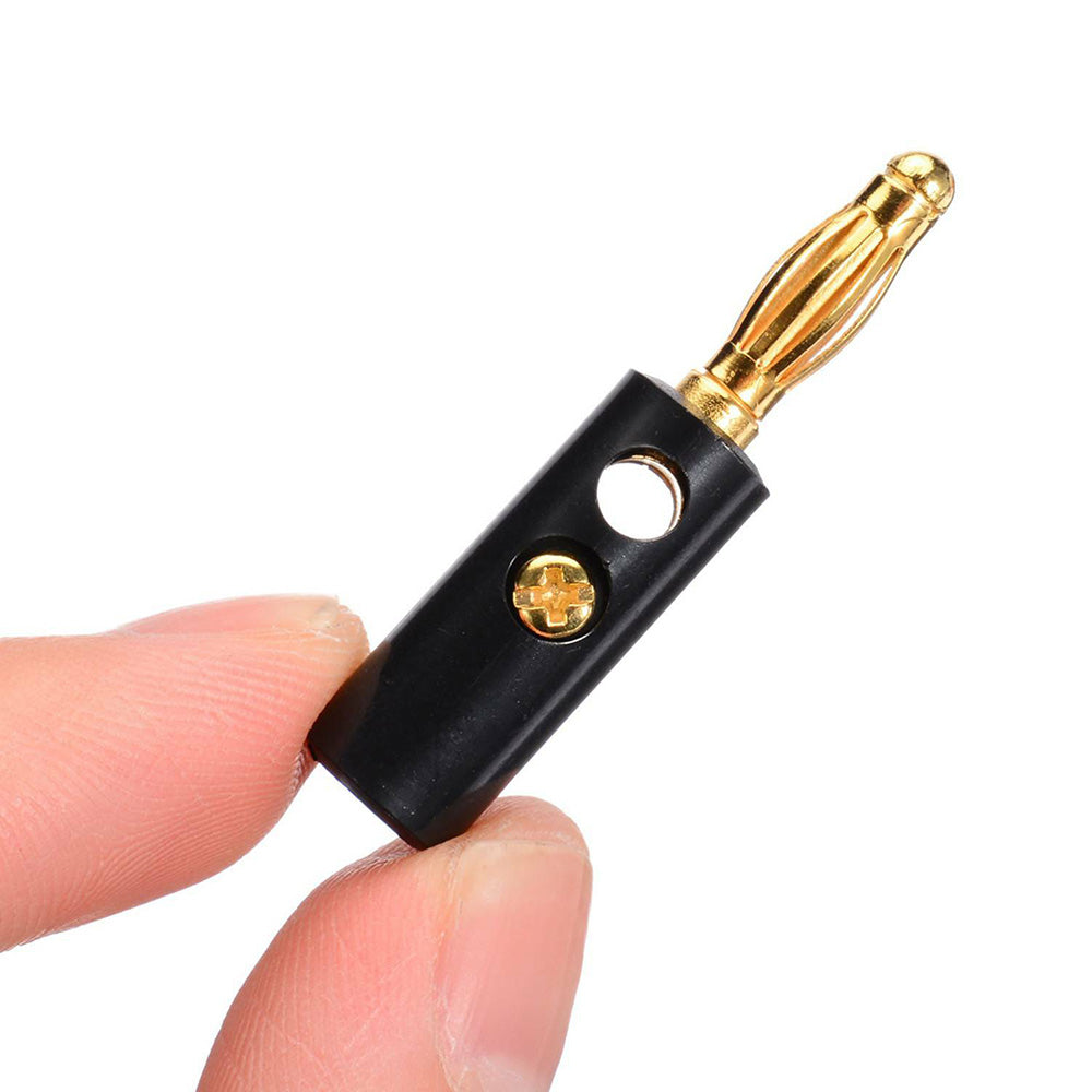 40 PCS Banana Plug Set 0.4cm Gold Plated Red and Black Speaker Connectors for Audio