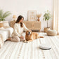 Bohemian Rug Crystal Velvet Machine Washable Non-Slip Scratch-Proof for Living Room Bedroom Dining Room-Red