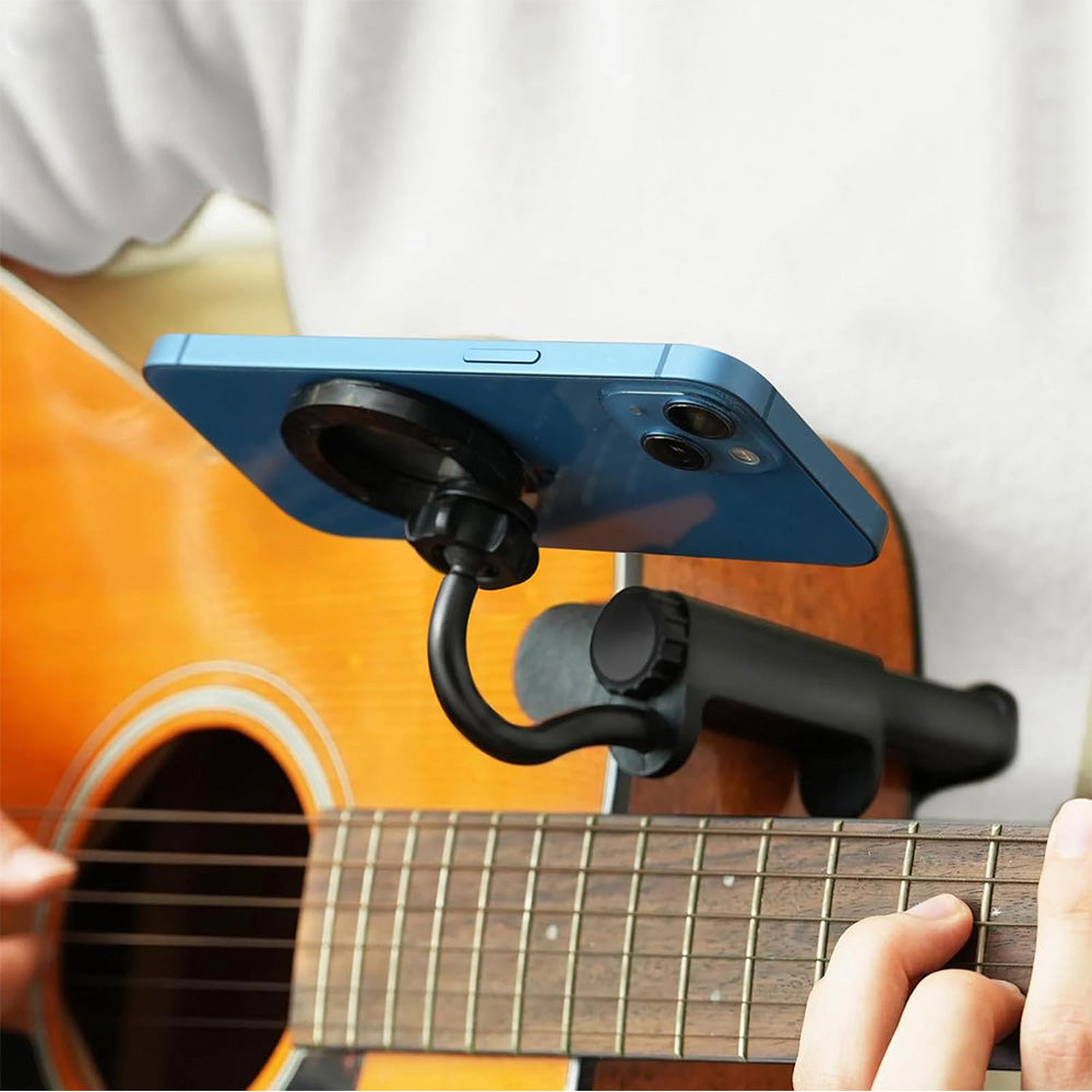 Guitar Phone Holder No Drill Guitar Mobile Phone Bracket With Rotatable Arm