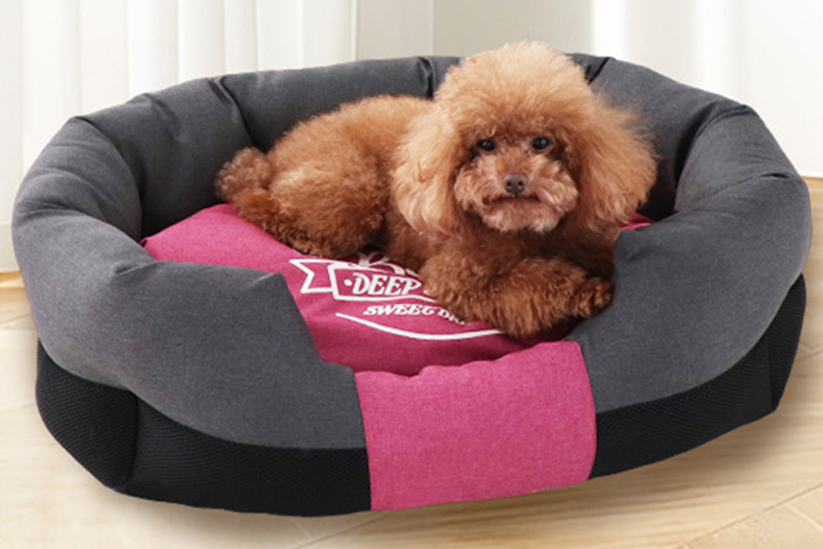 Waterproof Pet Bed Removable Washable Cat Dog Bed for Small and Medium Pets - Black