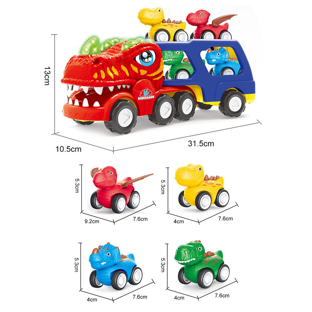 Dinosaur Toys Dinosaur Trucks for 4 Years with 4 Small Pull Back Dino Cars