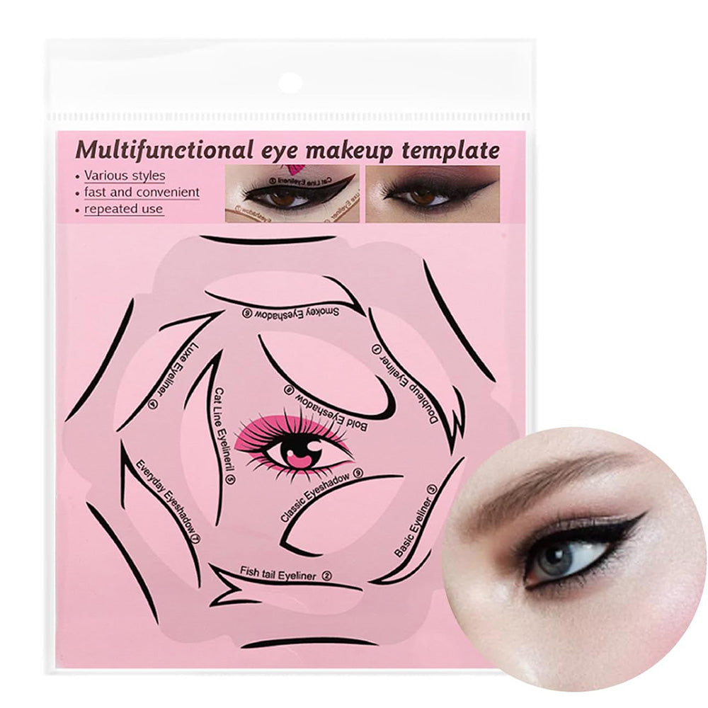 4 Sheets Eyeliner Stencil Kit Transparent Reusable Eye Shadow Stencil for Makeup