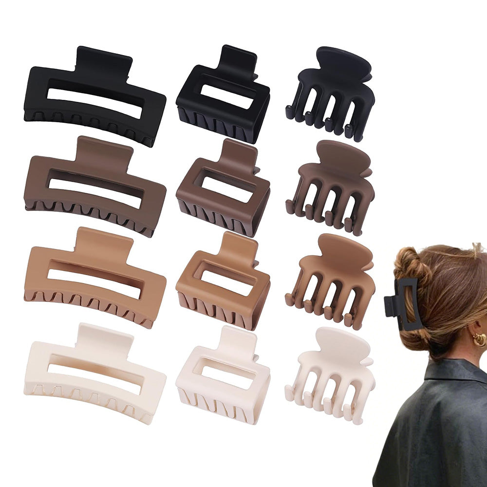 12Pcs Strong Hold Non-Slip Hair Clips for Women 3 Sizes for Thin Thick Curly Hair