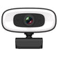 4K Webcam with Microphone Ring Light and Rotatable Tripod Computer Webcam