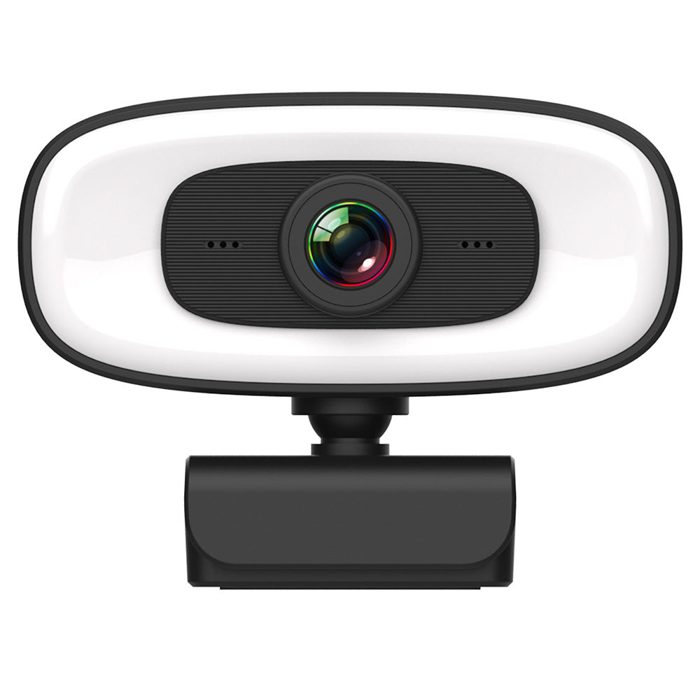 4K Webcam with Microphone Ring Light and Rotatable Tripod Computer Webcam