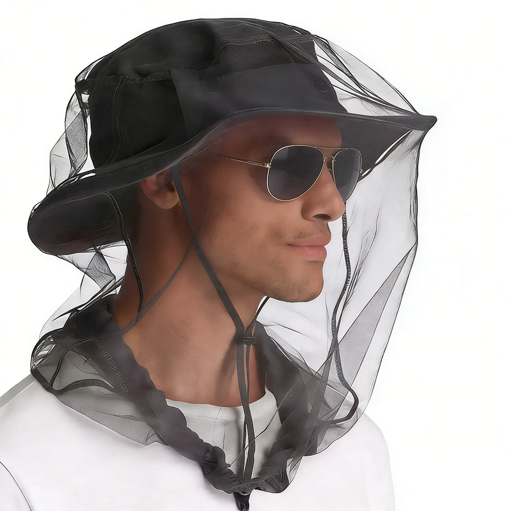 Outdoor Mosquito Head Net Fine Mesh Face Protector for Fishing Hiking Camping