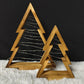 2Pcs Christmas Decor Lights Wooden Christmas Tree with Light Christmas Decorations