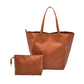 PU Leather Oversized Tote Bag with Internal Cosmetic Bag