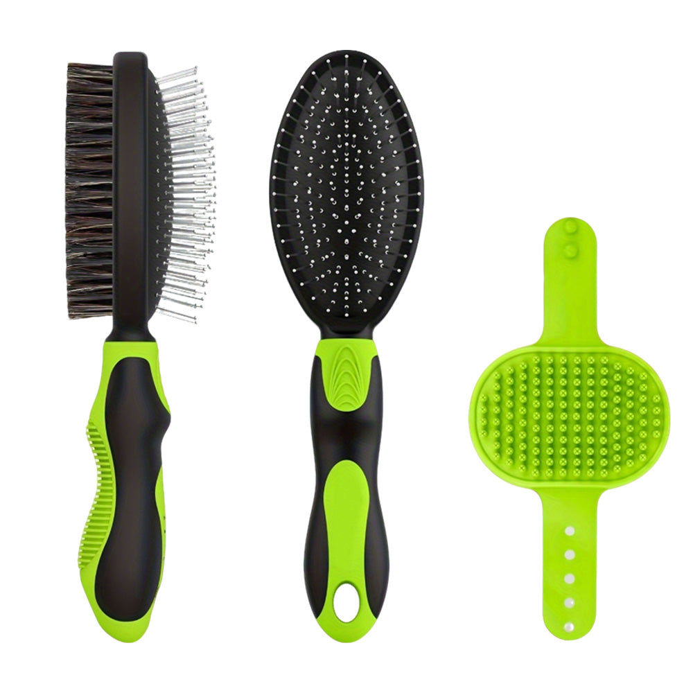 2PCS Pet Grooming Tools Pet Bath Brush Deshedding Dog Brush Suitable For Dogs Cats and Horses