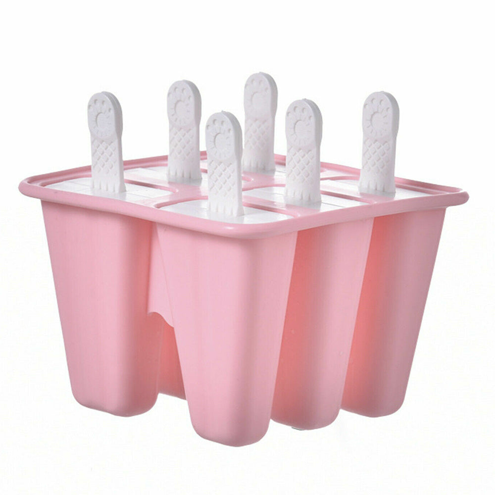 6 Cavity Ice Cream Mould Block Popsicle Molds Ice Lolly Mold With Sticks